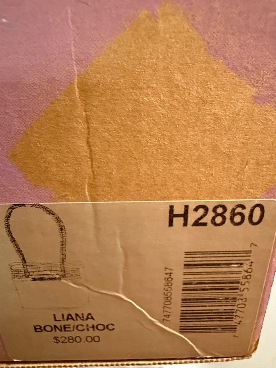 Brighton Liana Bone/Choc Satchel with Dust Cover and Box - Picture 2 of 11